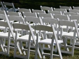White Folding Chairs Ceremony