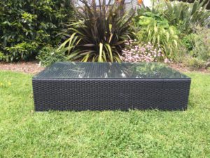 Black Rattan Coffee Table - Large