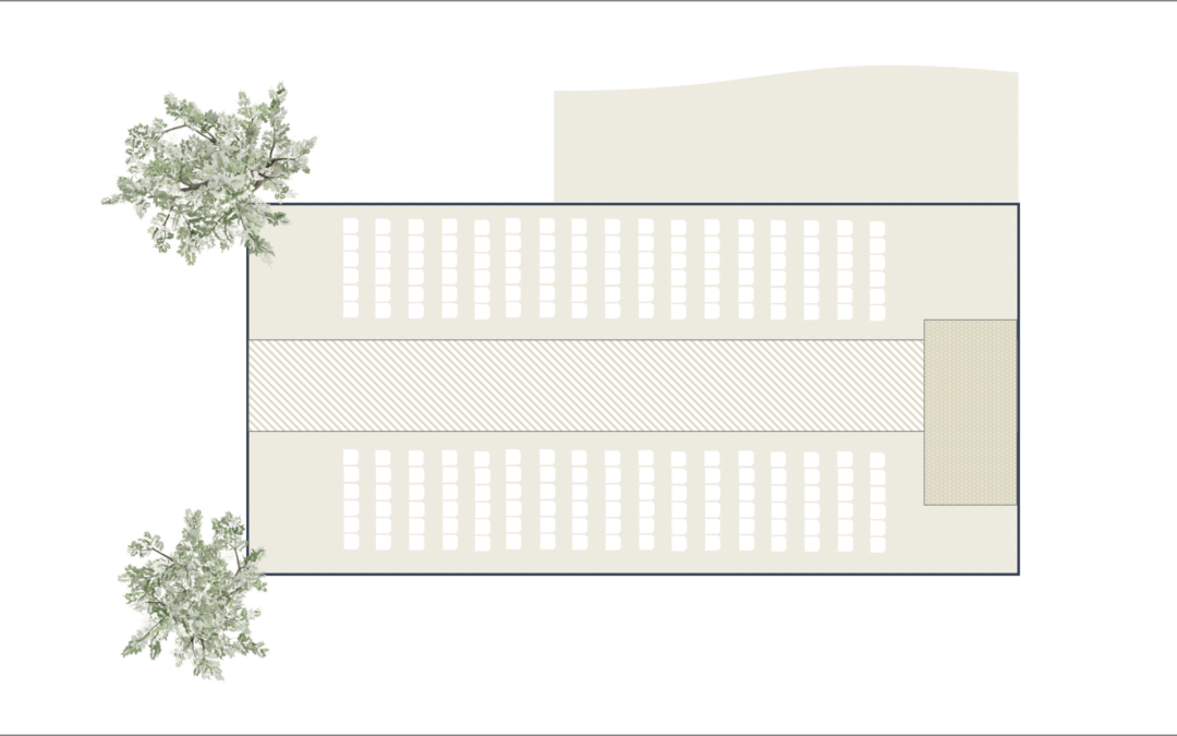 Ceremony Marquee Floor Plan – 200 Guests 12m x 25m