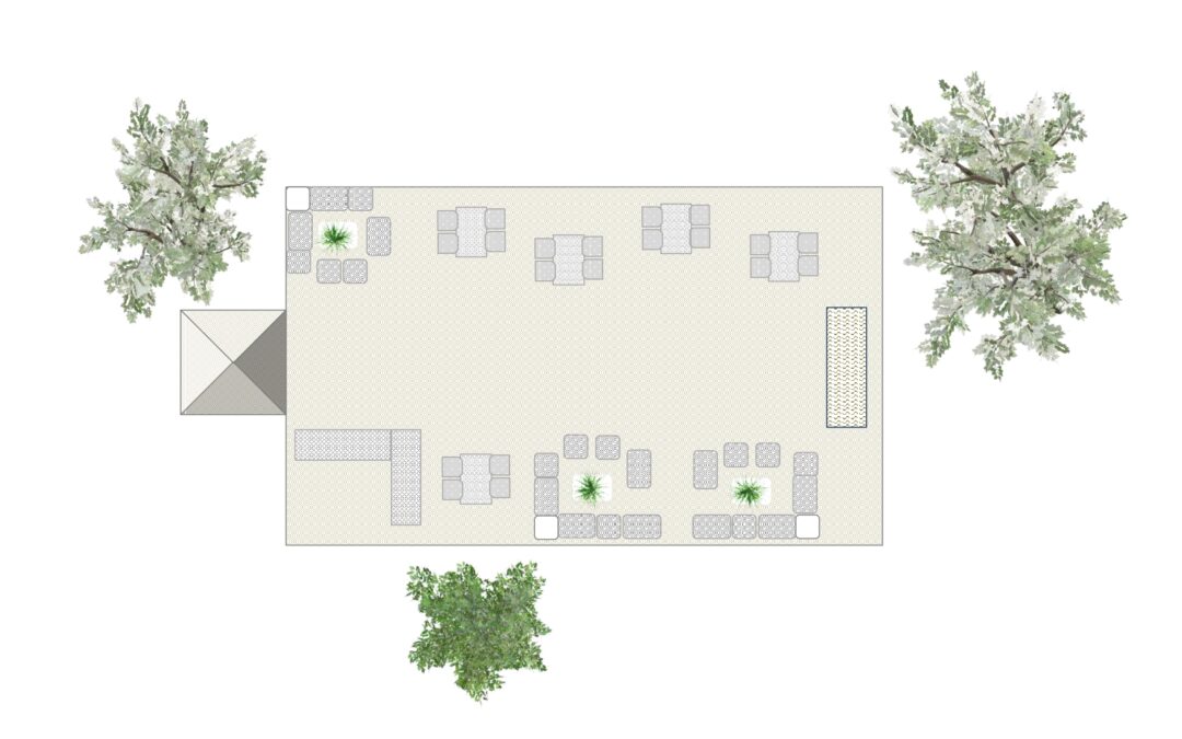 Marquee Floor Plan – 140 to 160 Guests Cocktail Style 9m x 15m