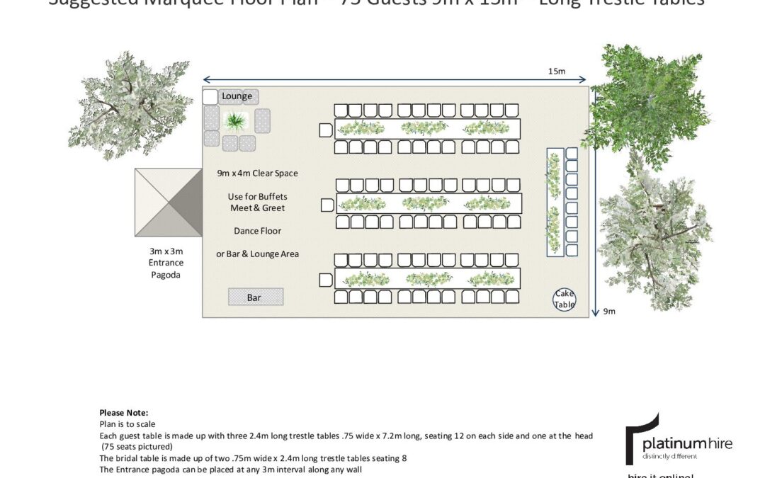 Wedding Floor Plan – 75 Guests